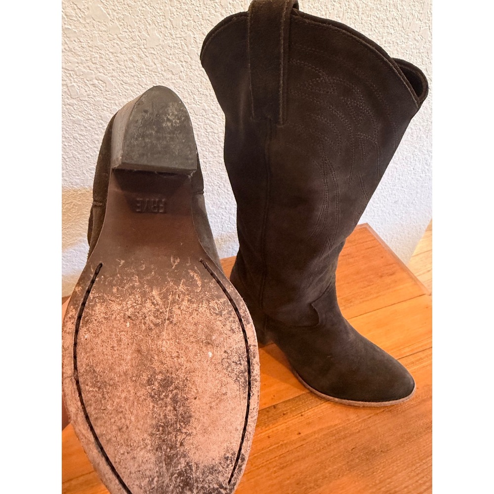 FRYE Womens Ilana Pull-On Western Boot Dark Brown Suede 10 Festival Cowgirl Boho - Picture 9 of 12